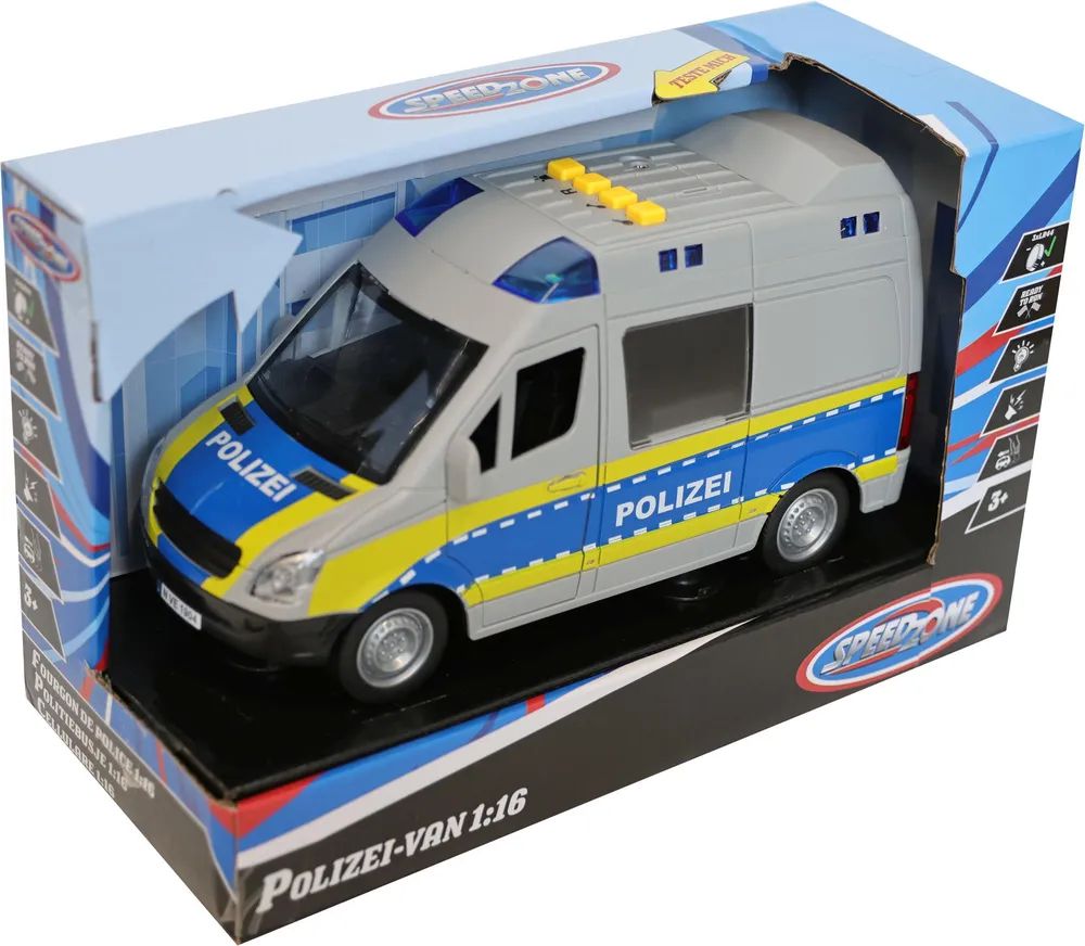 VEDES Großhandel GmbH - Ware SZ Polizei-Van mit L&S, Friktion, 1:16