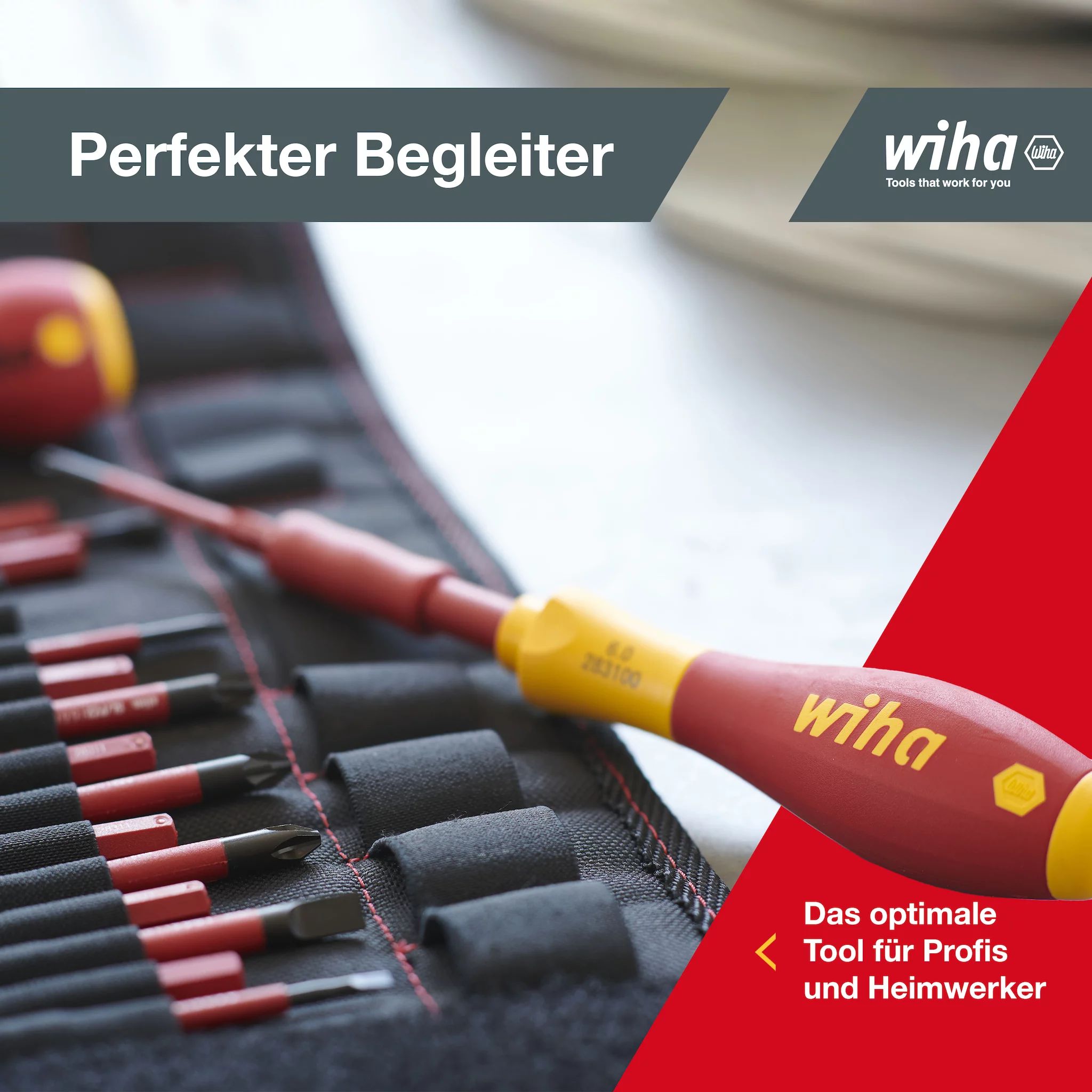 Wiha Schraubendreher und Bit Set slimVario® gemischt 19-tlg. inkl. Falttasche