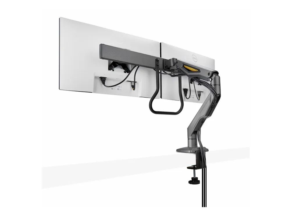 StarTech.com Desk Mount Dual Monitor Arm w/ Crossbar, Up To 27" Displays - Befestigungskit - artikulierender, mechanischer Feder - für 2 LCD-Displays - Stahl, Kunststoff - Schwarz - Bildschirmgröße: 43.2-68.6 cm (17"-27")