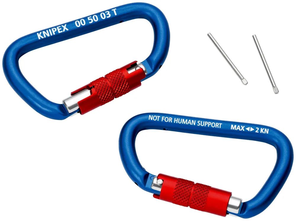 KNIPEX Materialkarabiner 2 Stück 82 mm