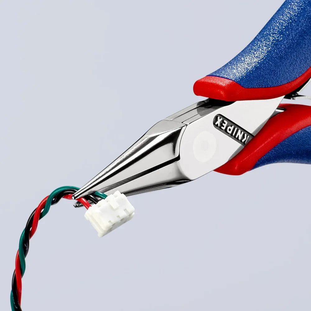 KNIPEX Elektronik-Greifzange mit durchgestecktem Gelenk mit Mehrkomponenten-Hüllen 115 mm