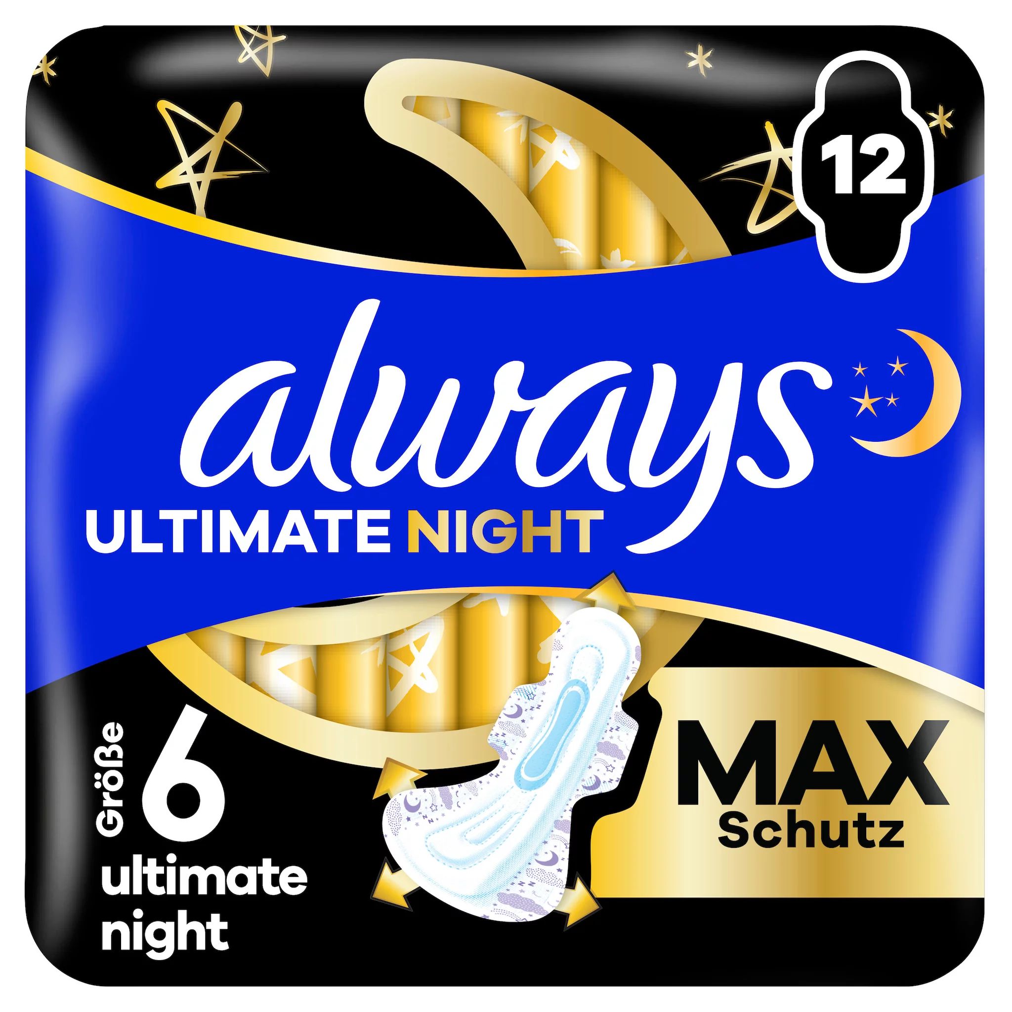 always Binde Ultimate Night - Max Protection mit Flügeln BigPack 12