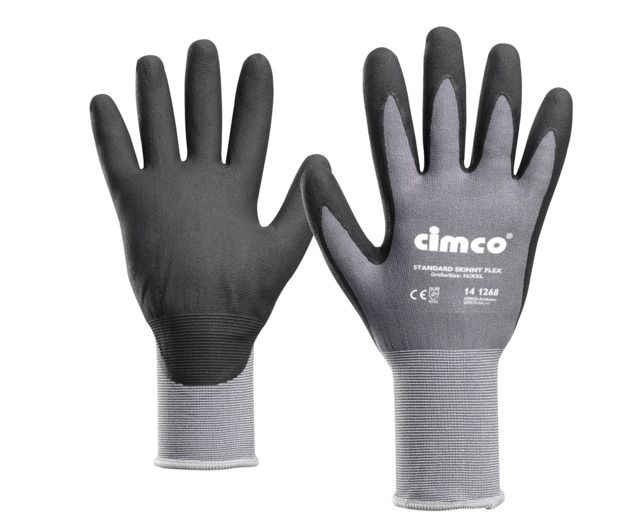 CIMCO Arbeitshandschuh ''Standard Skinny Flex'' schwarz/grau, Größe 9/L