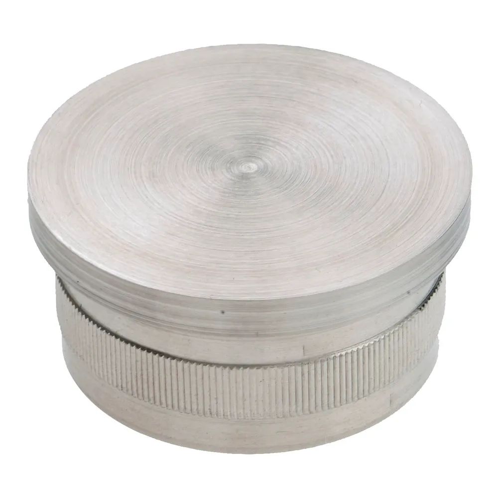 CROSO Rändelkappe flach, ø 33,7 x 2,0 mm, Edelstahl geschliffen V2A