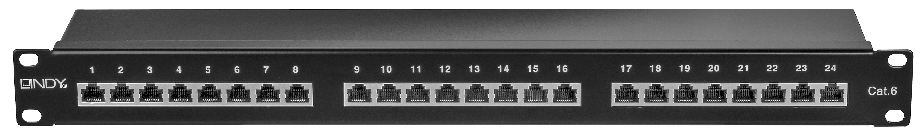 Lindy Patch Panel - CAT 6 - STP - RJ-45 X 24 - Schwarz - 1U - 48.3 cm (19")