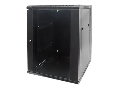 IC Intracom Intellinet Network Cabinet, Wall Mount (Double Section Hinged Swing Out), 15U, Usable Depth 425mm/Width 540mm, Black, Assembled, Max 30kg, Swings out for access to back of cabinet when installed on wall, 19",Parts for wall install (eg scr
