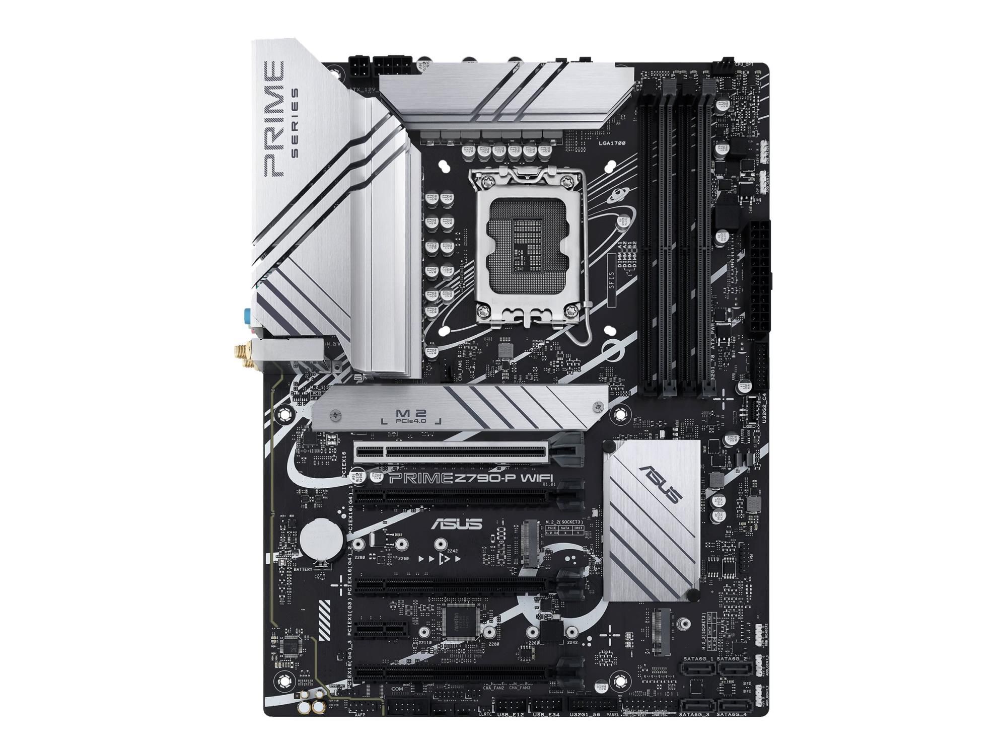 ASUS Prime Z790-P WIFI - Motherboard - ATX - LGA1700-Sockel - Z790 Chipsatz - USB-C 3.2 Gen 2x2, USB 3.2 Gen 2, USB 3.2 Gen 1, USB-C 3.2 Gen2 - 2.5 Gigabit LAN, Wi-Fi 6, Bluetooth - Onboard-Grafik (CPU erforderlich)