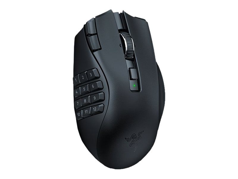 Razer Naga V2 HyperSpeed - Maus - ergonomisch - Für Rechtshänder - optisch - 21 Tasten - kabellos - Bluetooth, 2.4 GHz - kabelloser Empfänger (USB)
