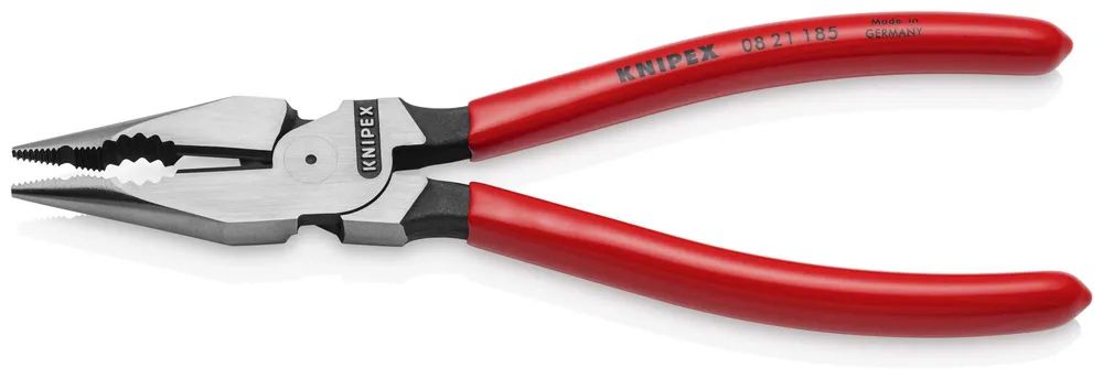 KNIPEX Spitz-Kombizange mit Kunststoff überzogen schwarz atramentiert 185 mm