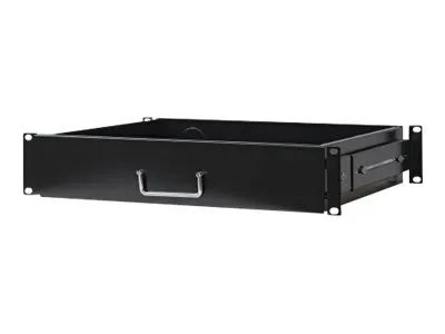Intellinet 19" Drawer Shelf, 2U, Shelf Depth 350mm, Max 30kg, Black, Three Year Warranty - Rack Storage Drawer - Schwarz, RAL 9005 - 2U - 48.3 cm (19")