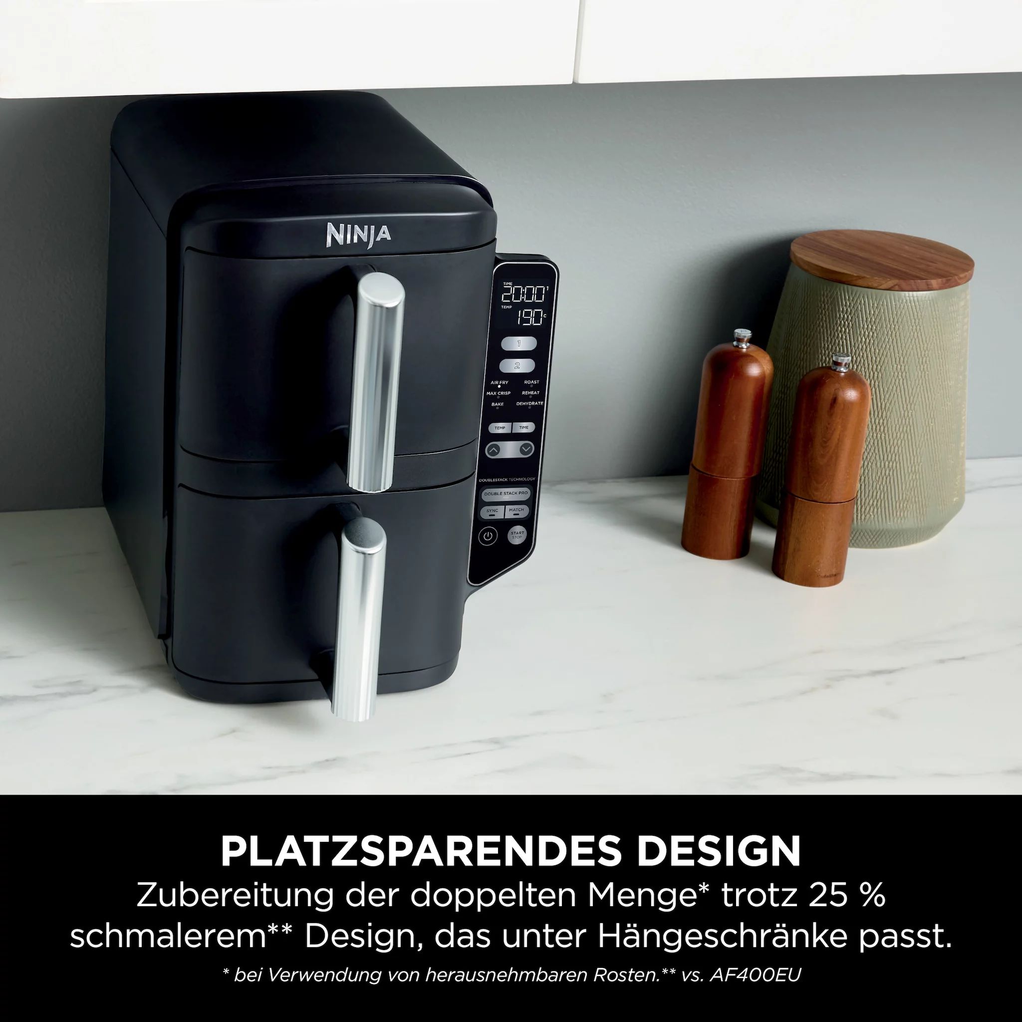 Ninja Double Stack 2-Ebenen Heißluftfritteuse 7,6 L - SL300EU