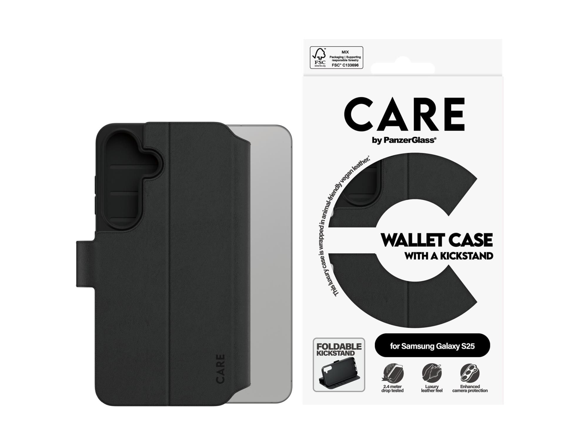 PanzerGlass CARE by PanzerGlass - Flip-Hülle für Mobiltelefon - mit Ständer - 100 % recyceltes Polycarbonat, 35 % recyceltes Polyurethan (PU)