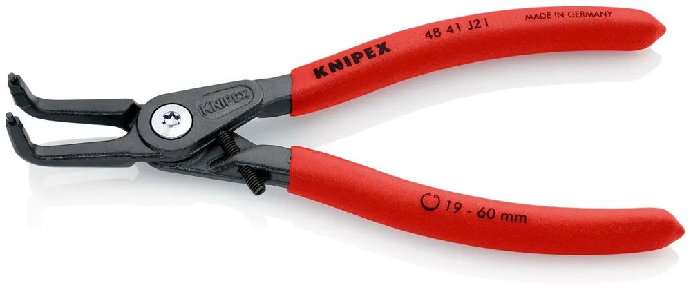 KNIPEX Präzisions-Sicherungsringzange für Innenringe in Bohrungen mit rutschhemmendem Kunststoff überzogen grau atramentiert 165 mm