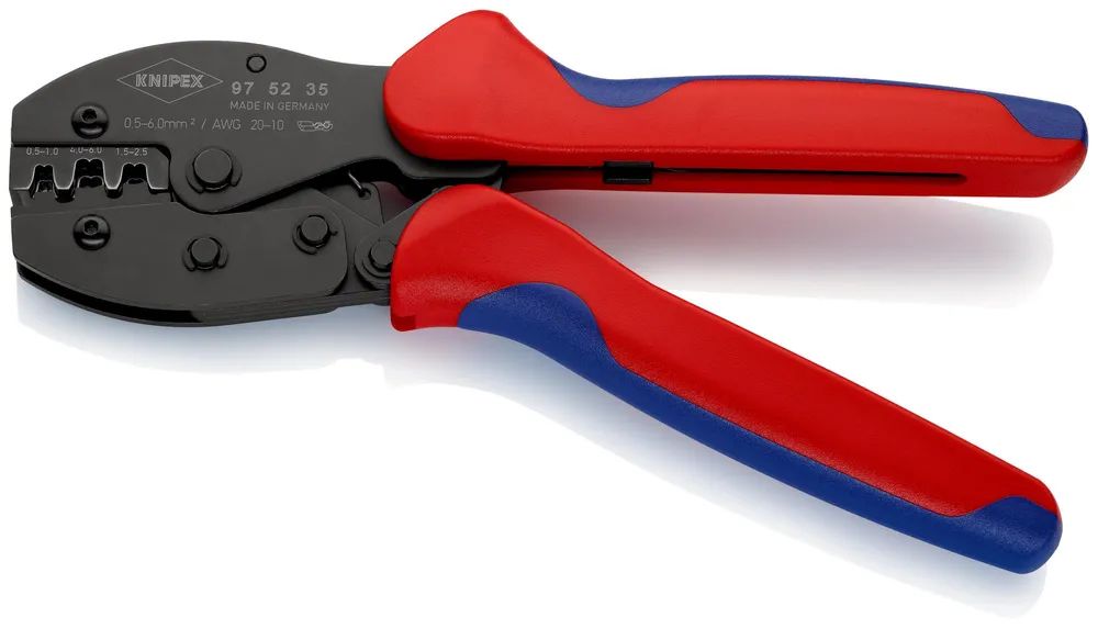 KNIPEX PreciForce® Crimpzange mit Mehrkomponenten-Hüllen brüniert 220 mm