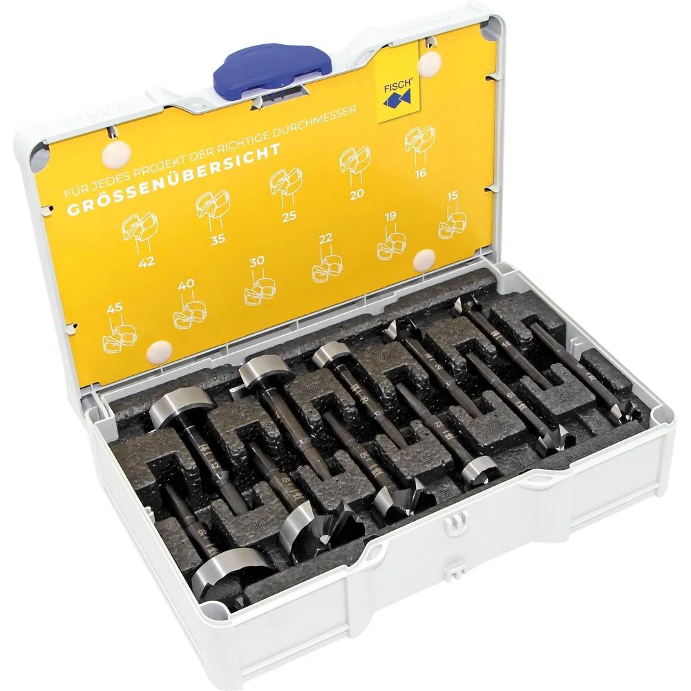 FISCH Forstnerbohrersatz Wave Cutter SP Bohrer ø 15 - 45 mm 11 teilig