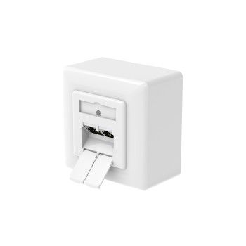 Hama Netzwerkdose, CAT-6a, 10 Gbit/s, geschirmt, 2 Ports, Aufputz-/Unterputz