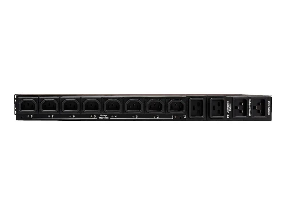Tripp Eaton Tripp Lite Series PDU Switched ATS 200-240V 16/20A 8 C13 2 C19 C20 Horizontal 1URM - Horizontal rackmount - Stromverteilungseinheit (Rack - einbaufähig)
