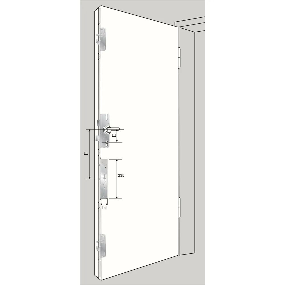 KFV MFV-Schloss AS2600 Genius CA XF Flachstulp 2170x20x2,5 mm,eckig, Edelstahl