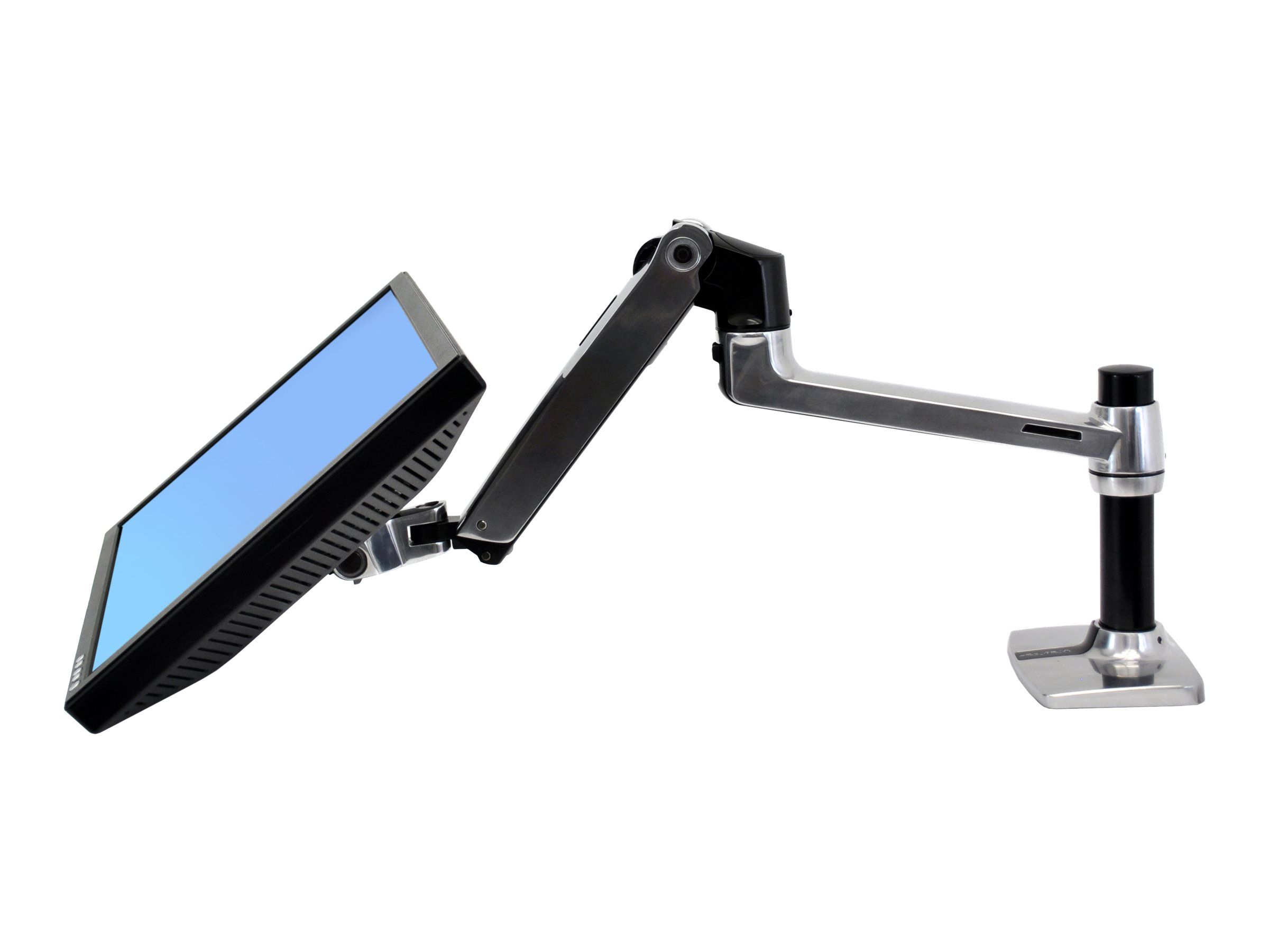 Ergotron LX - Befestigungskit (Gelenkarm, Spannbefestigung für Tisch, Erweiterungsadapter, Befestigung für Kabeldurchgang, 7"-Säule) - für LCD-Display - Polished Aluminum - Bildschirmgröße: bis zu 86,4 cm (bis zu 34 Zoll)
