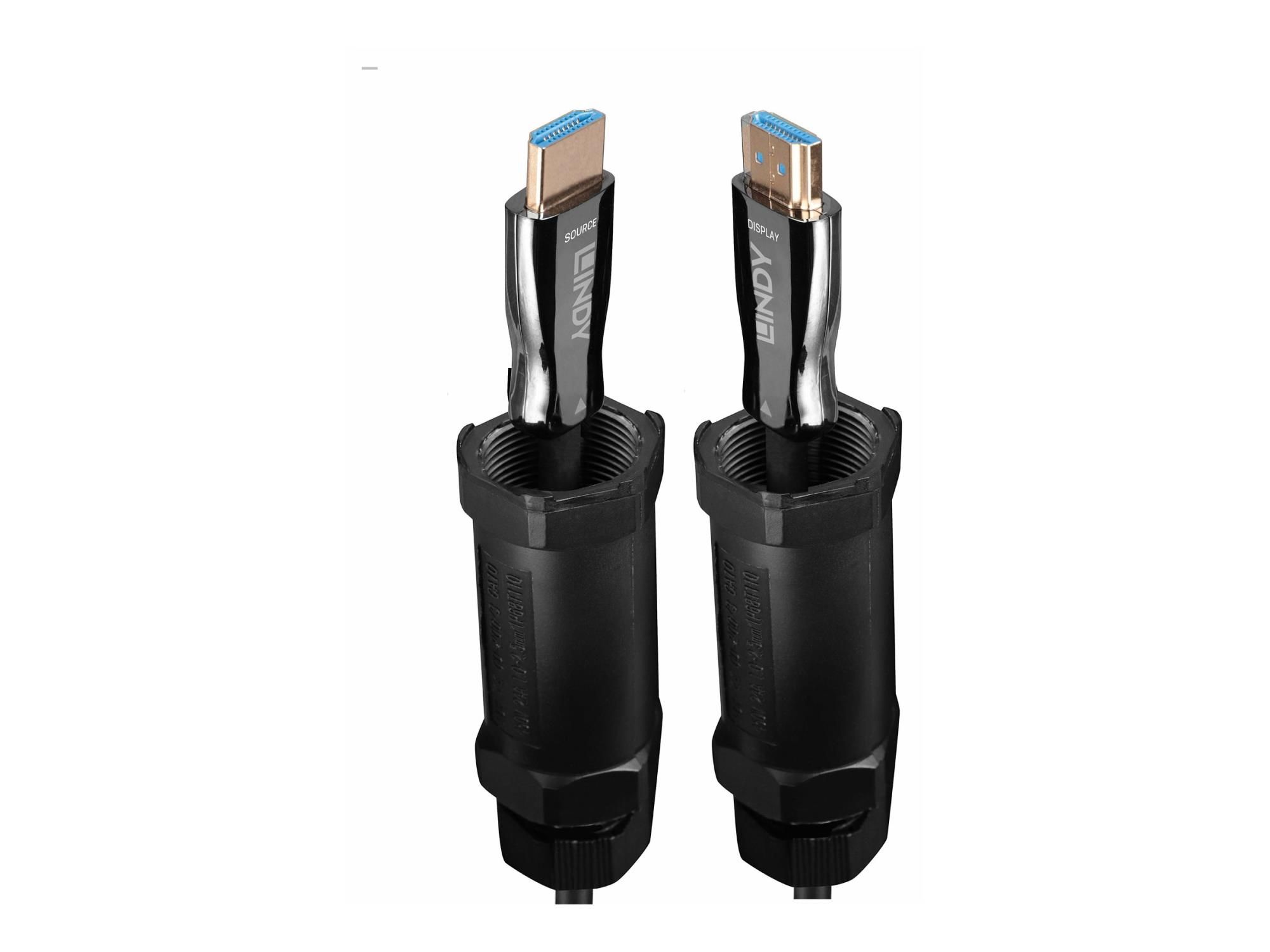 Lindy Ultra High Speed - HDMI-Kabel - HDMI männlich zu HDMI männlich - 100 m - Hybrid Kupfer/Kohlefaser - Schwarz - gepanzert, unterstützt 8K 60 Hz (7680 x 4320)