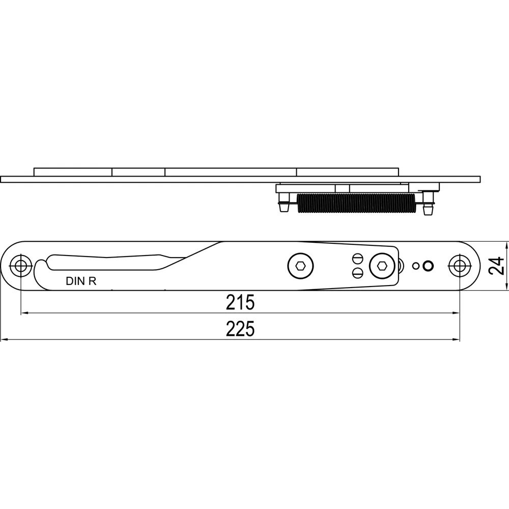 ABS Innovation GmbH  IMH-ABS Mitnehmerhaken GF UNI 24 V Gr.1, 225 x 24 mm,schwarz verzinkt,DIN rechts