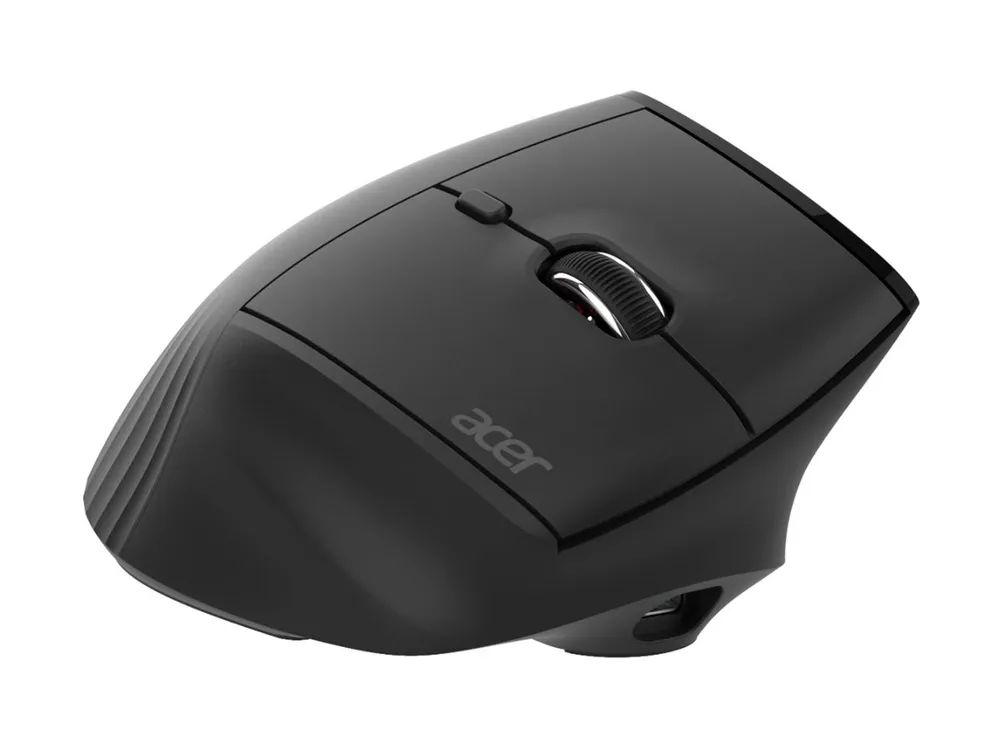 Acer Smart Fit - Maus - vertikal - ergonomisch - Laser - 10 Tasten - kabellos - 2.4 GHz, Bluetooth 5.0 - kabelloser Empfänger (USB)