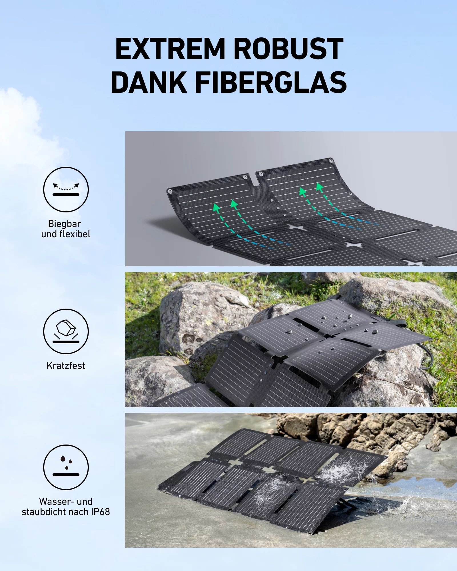 Anker Innovations SOLIX C300X DC+ PS60 Faltbares Solarpanel