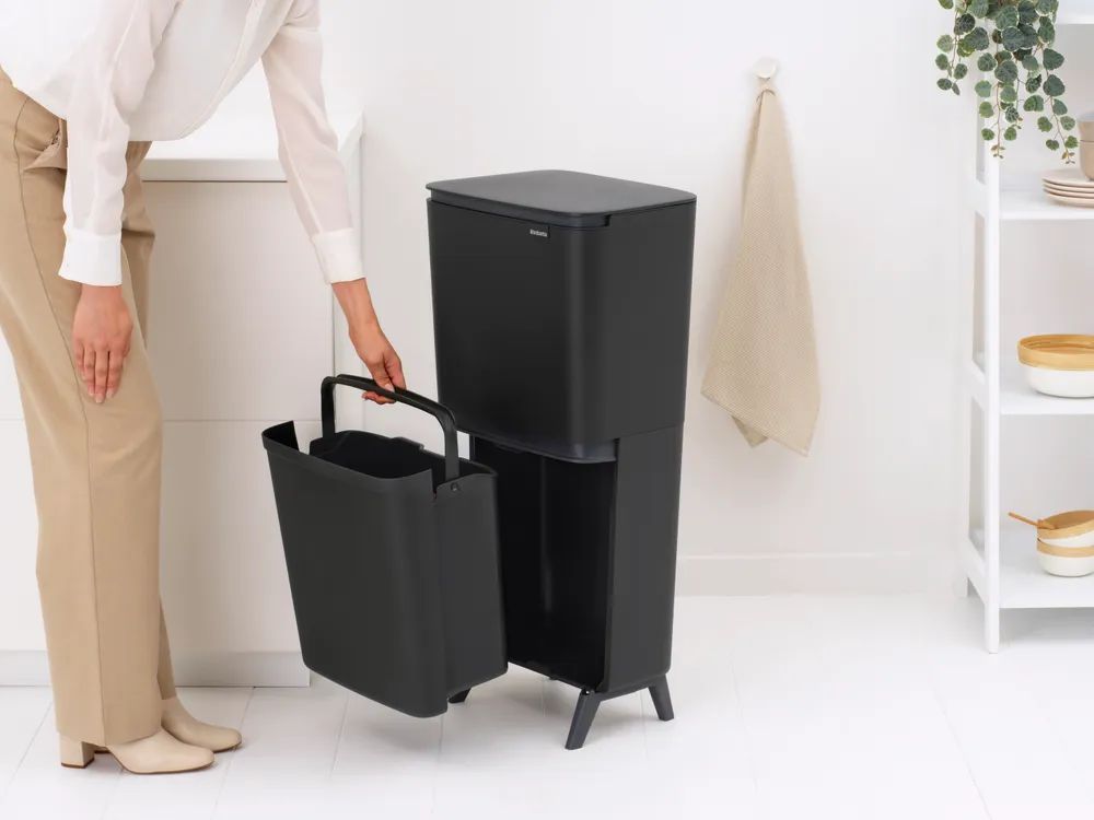 Brabantia SortUp Abfalleimer Hi, 10+10+25l - Dark Grey