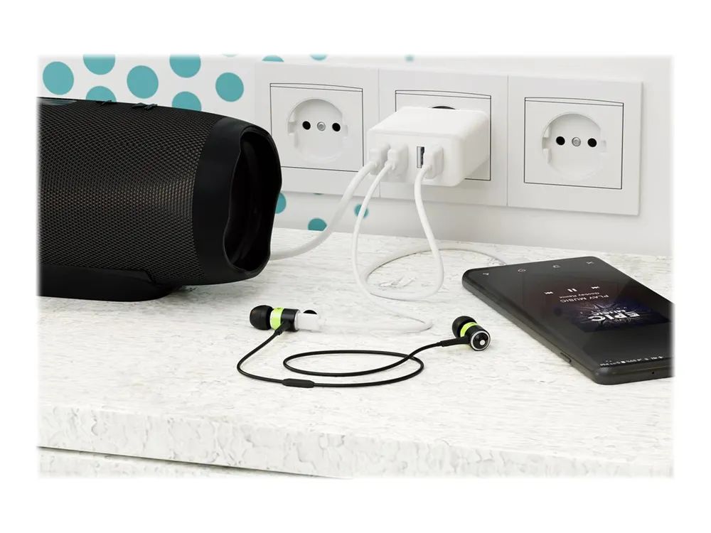 Goobay Netzteil - 30 Watt - 3 A - 4 Ausgabeanschlussstellen (4 x USB)