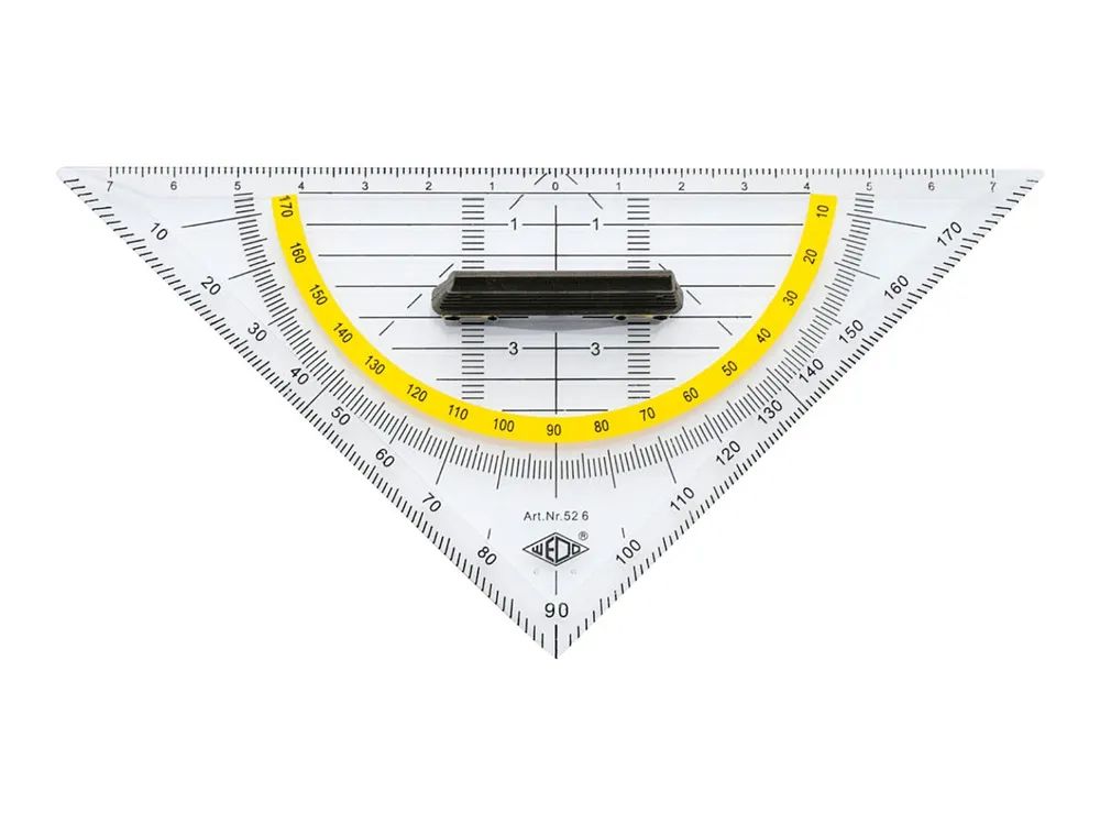 WEDO Geodreieck - 16 cm - 45°, 45° - durchsichtig