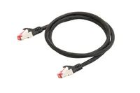 PYTHON Series Patchkabel mit Rastnasenschutz (RNS) und Nylongeflecht - Cat. 6 - S/FTP - PiMF - PVC - 250MHz - OFC - schwarz - 0,5m