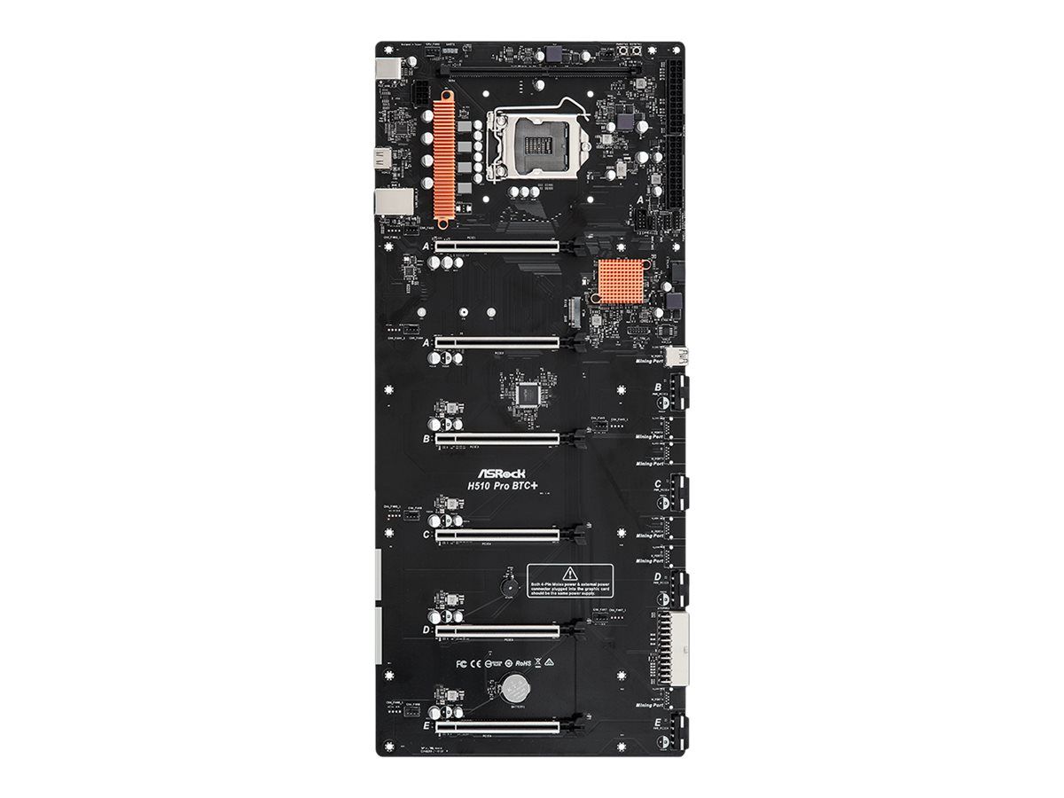 ASRock H510 Pro BTC+ - Motherboard - LGA1200-Sockel - H510 Chipsatz - USB 3.2 Gen 1 - Gigabit LAN - Onboard-Grafik (CPU erforderlich)