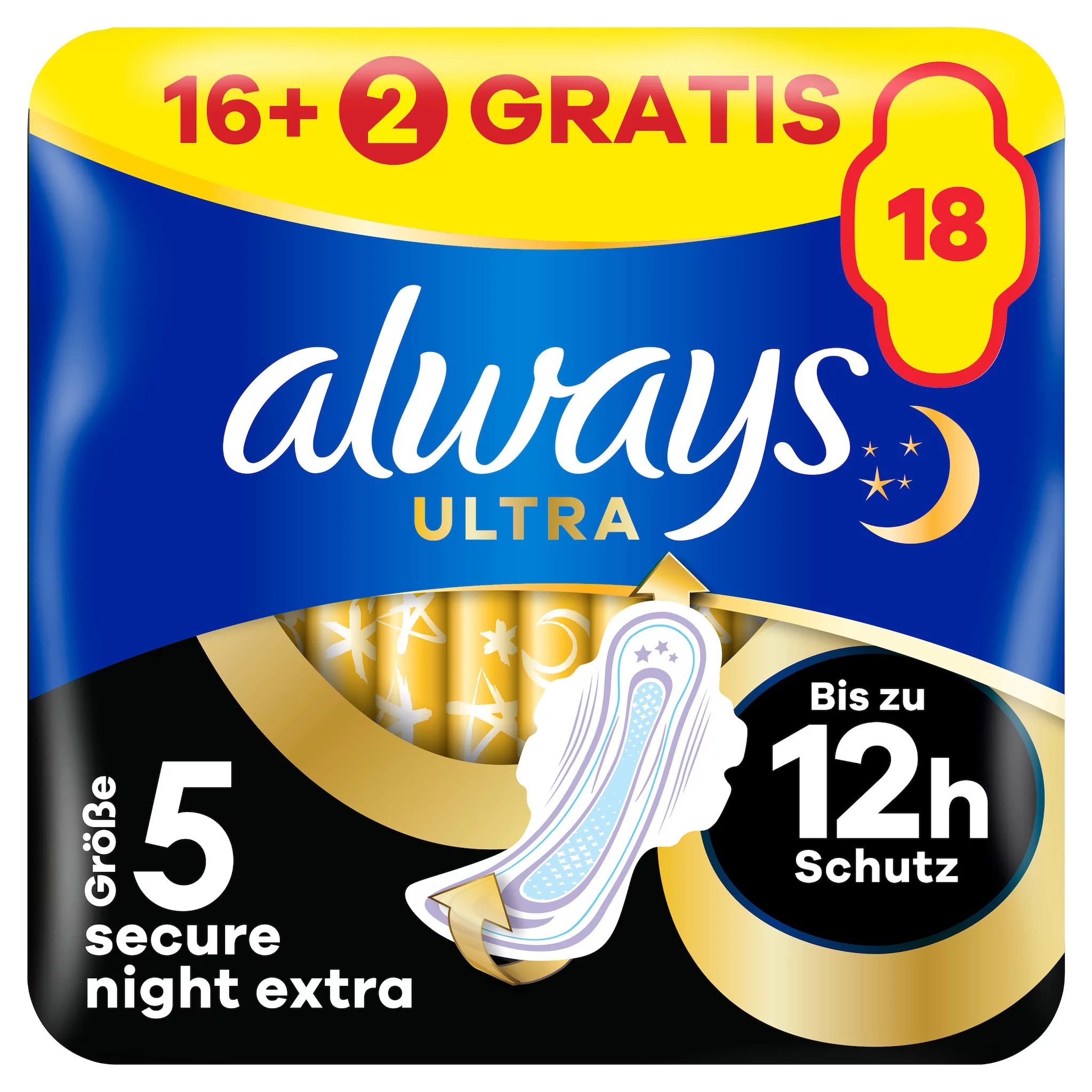 always Ultra Binde Secure Night Extra mit Flügeln 