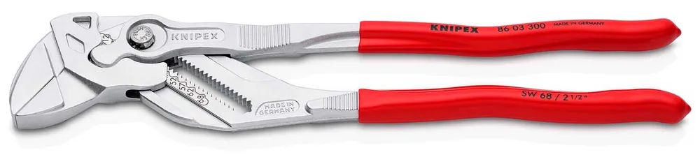 KNIPEX Zangenschlüssel Zange und Schraubenschlüssel in einem Werkzeug mit Kunststoff überzogen verchromt 300 mm