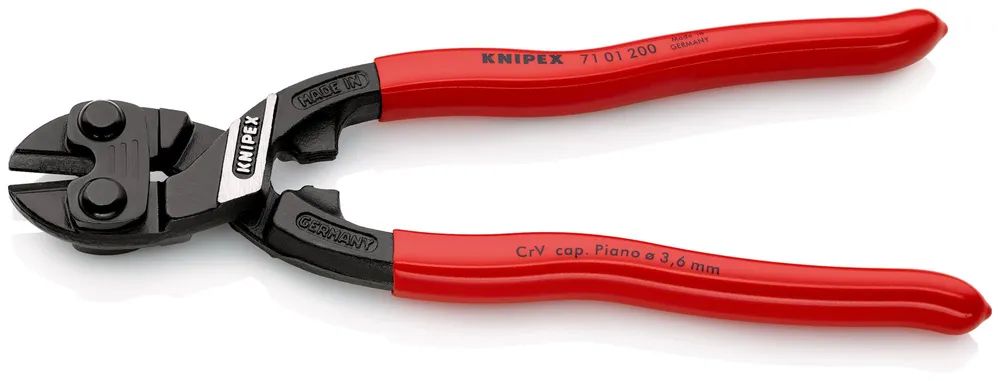 KNIPEX CoBolt® Kompakt-Bolzenschneider mit Kunststoff überzogen schwarz atramentiert 200 mm