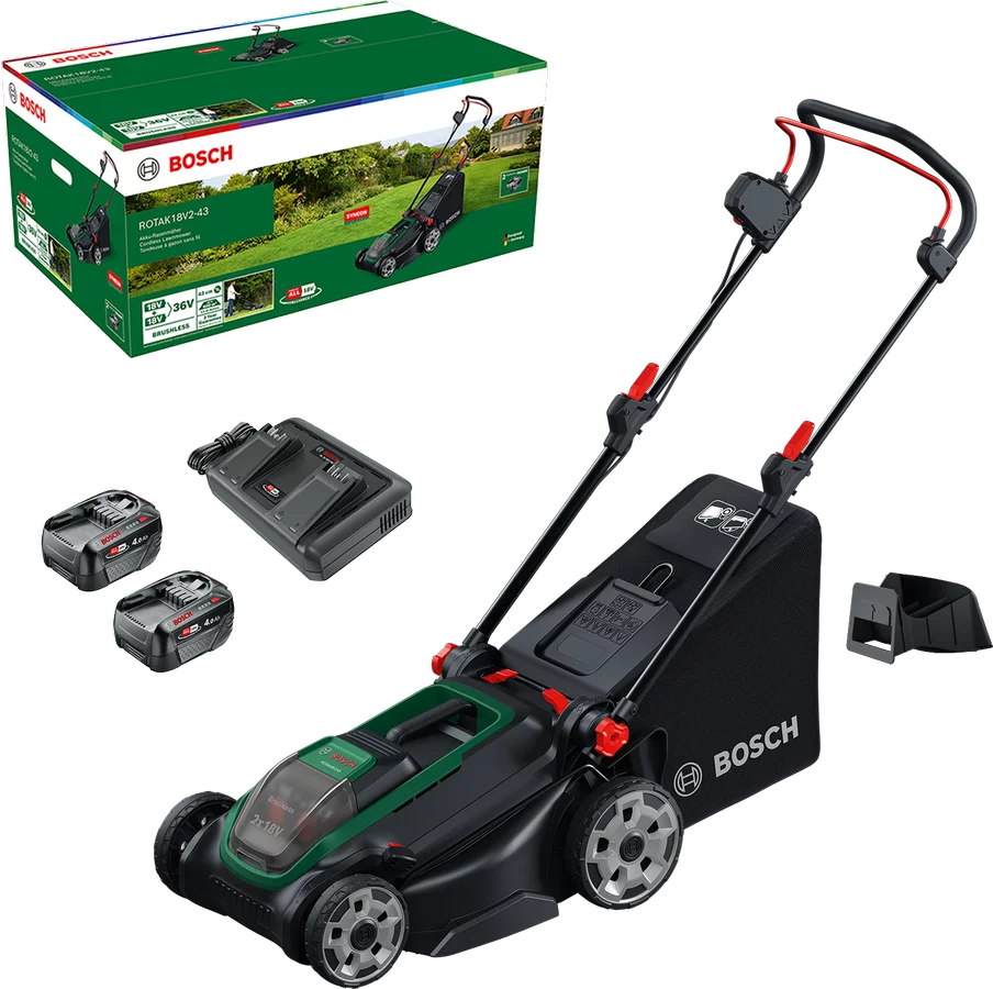 Bosch Rotak 18V2-43 Akku-Rasenmäher Kit