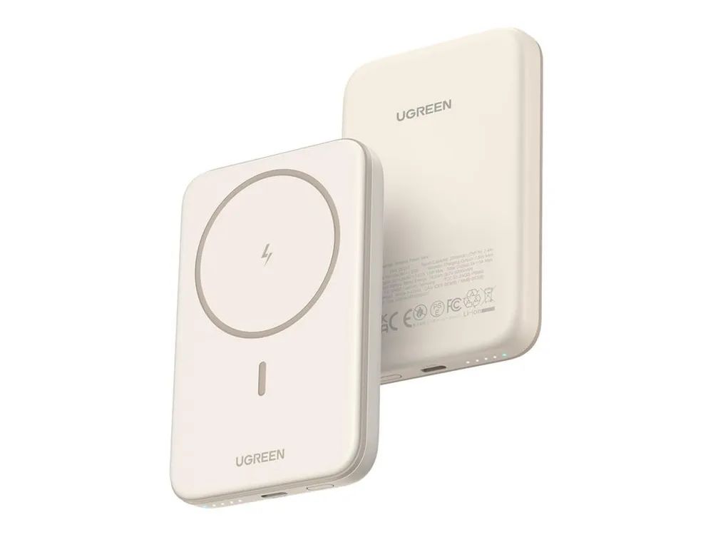 Ugreen Induktive Power Bank - Li-Ion - 5000 mAh - 18.5 Wh - 15 Watt - 3 A - PD 3.0, QC 2.0, USB BC 1.2 (24 pin USB-C)