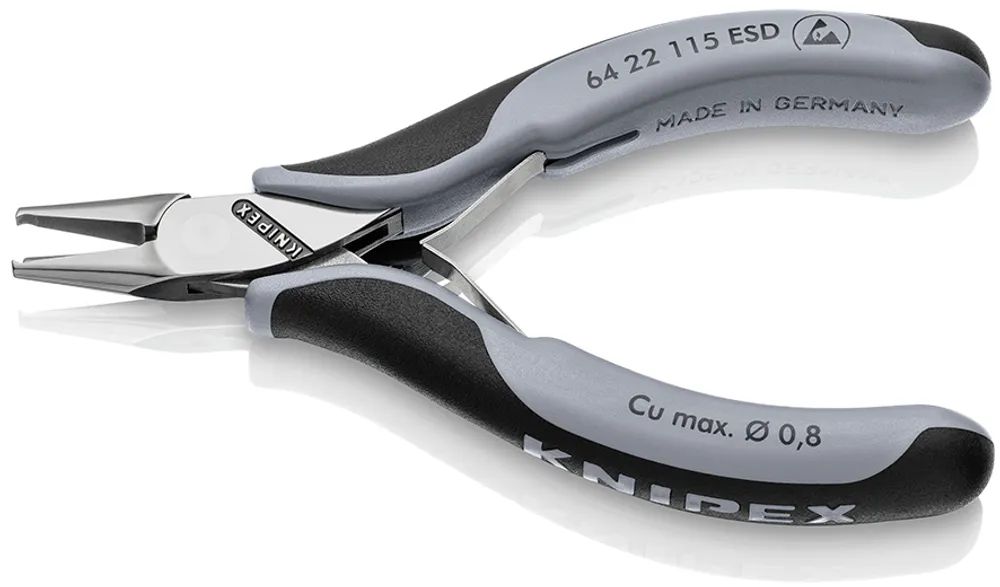 KNIPEX Elektronik-Vornschneider ESD mit Mehrkomponenten-Hüllen 115 mm