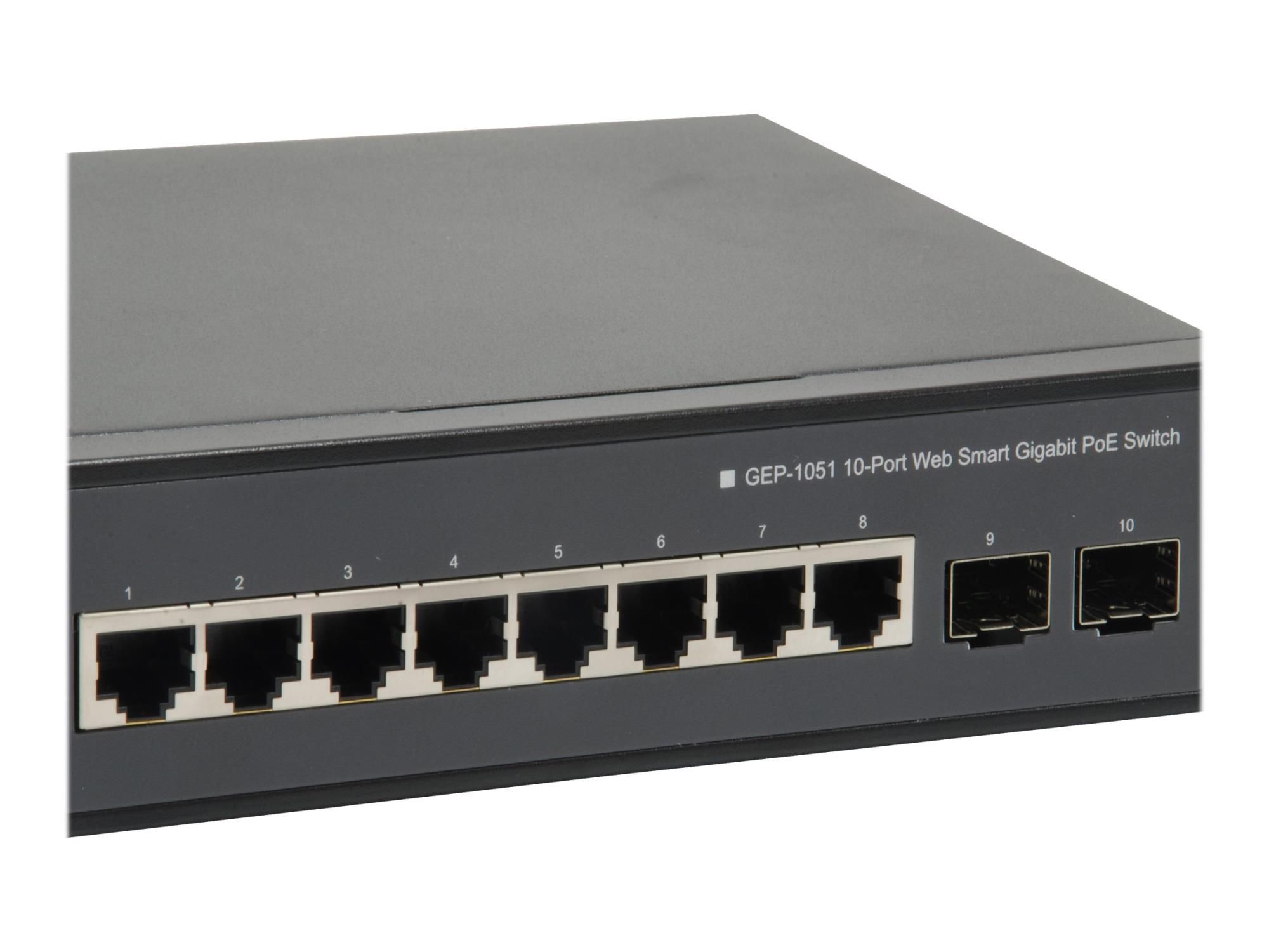 LevelOne GEP-1051 - Switch - Smart - 8 x 10/100/1000 (PoE+)