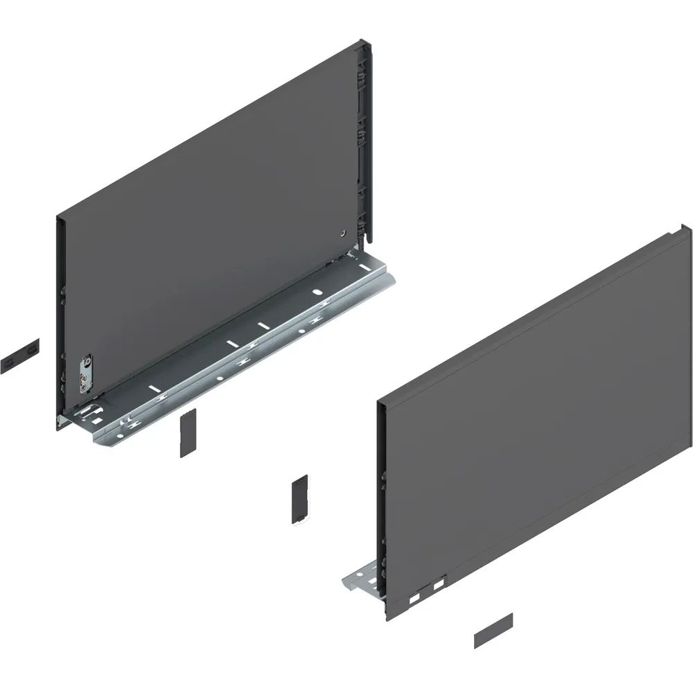 BLUM LEGRABOX pure Zarge Höhe F, NL 400, Oriongrau-matt