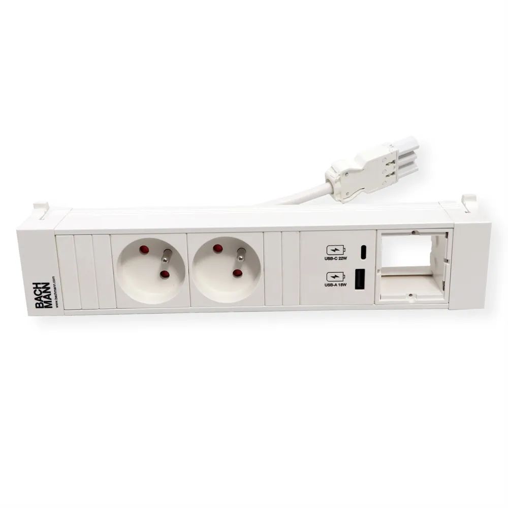 BACHMANN POWER FRAME 2xUTE 1xCM 1xUSB A/C 22W 0,2m GST18