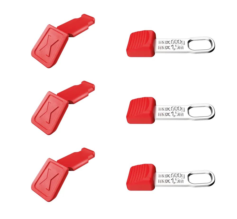 KNIPEX TetheredTool Clips + ColorCode Clips rot, je 3 Stück
