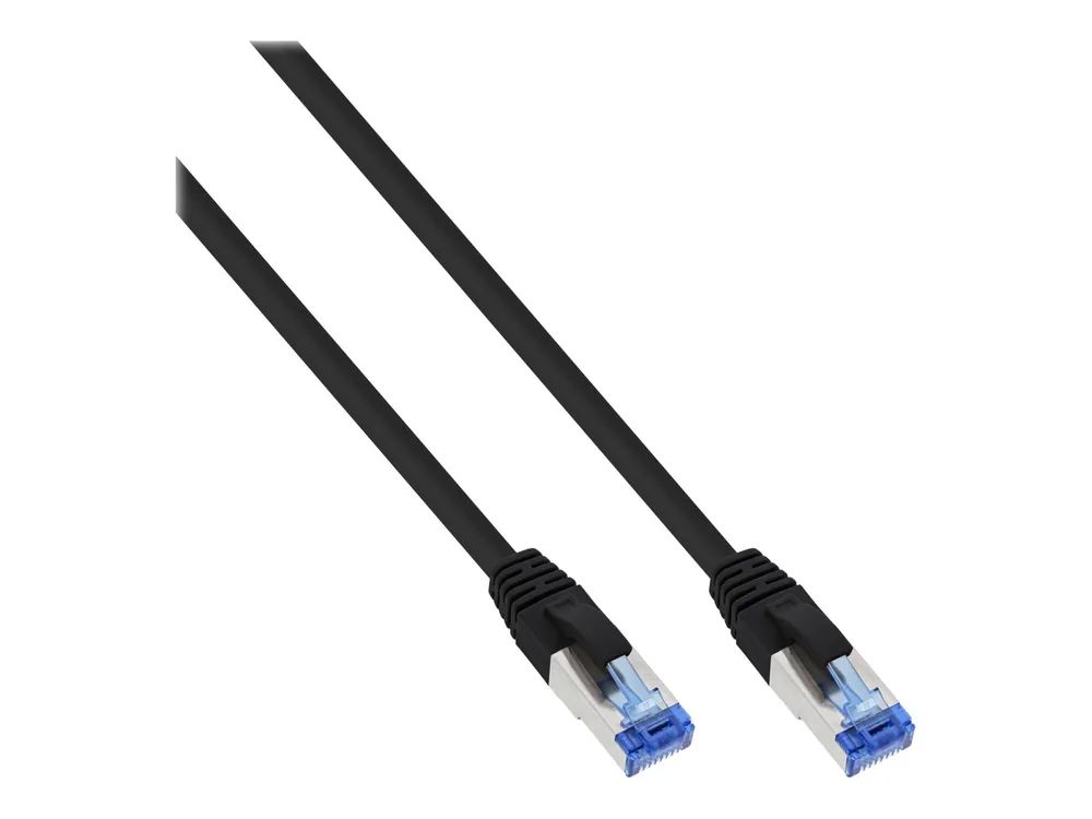 InLine Patchkabel - S/FTP (PiMf) - Cat.6A - halogenfrei - schwarz - 0,25m