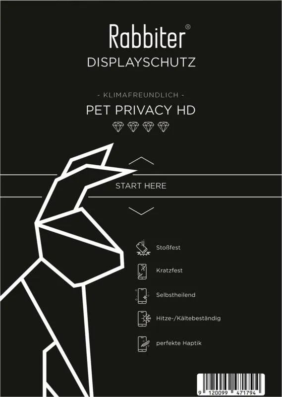 Rabbiter Displayschutz PET Privacy HD AAAA VPE20