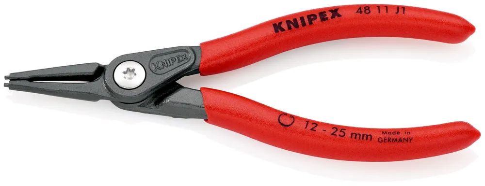 KNIPEX Präzisions-Sicherungsringzange für Innenringe in Bohrungen mit rutschhemmendem Kunststoff überzogen grau atramentiert 140 mm