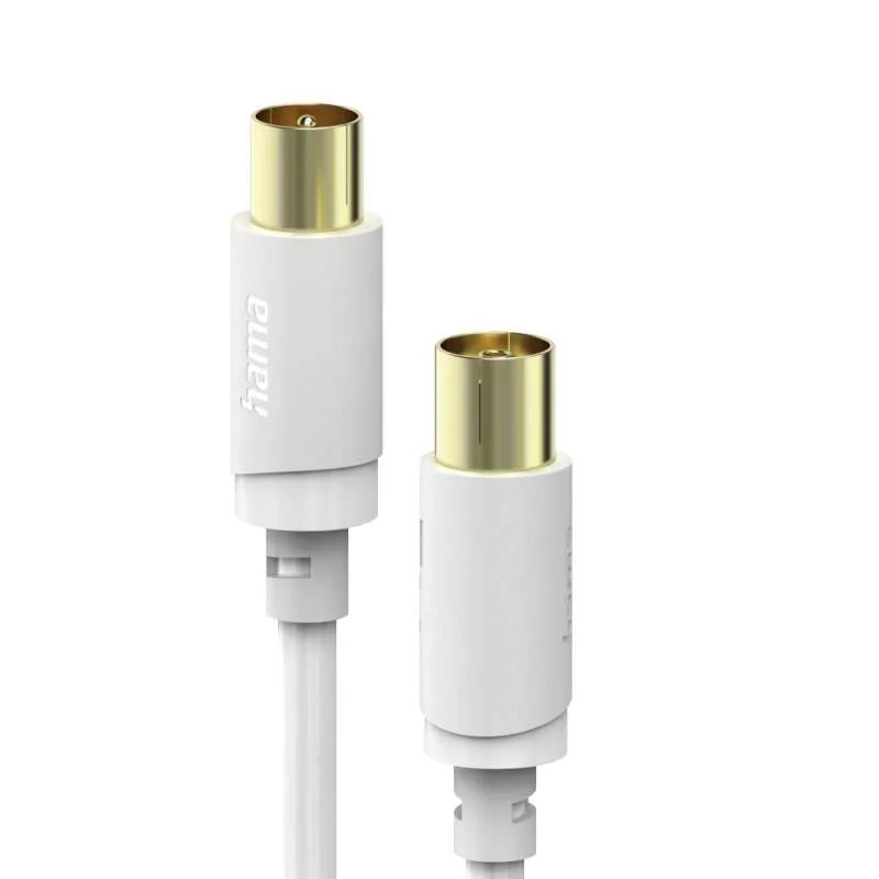 Hama Antennen-Kabel, Koax-Stecker - Koax-Kupplung, vergoldet, 1,5 m, 120 dB