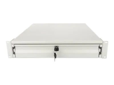 Intellinet 19" Storage Drawer, 2U, Lockable, 466mm Depth, Grey - Rack Storage Drawer - Grau, RAL 7035 - 2U - 48.3 cm (19")