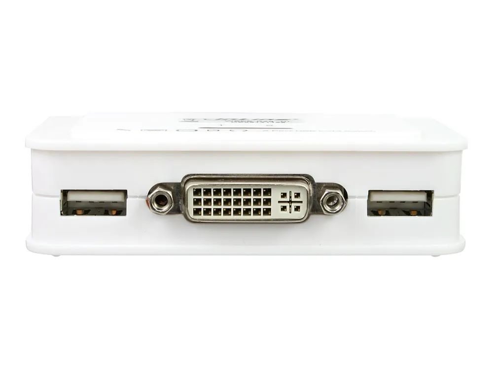 InLine KVM Switch - 2-fach - DVI-D - USB - mit Audio - integr. Kabel