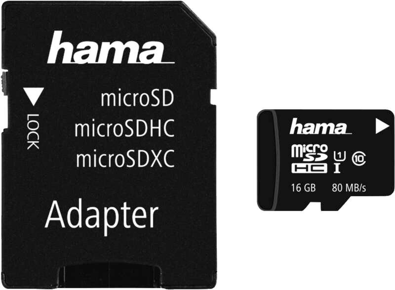 Hama 124138 MSDHC16GB C10 80MB/S +A/M
