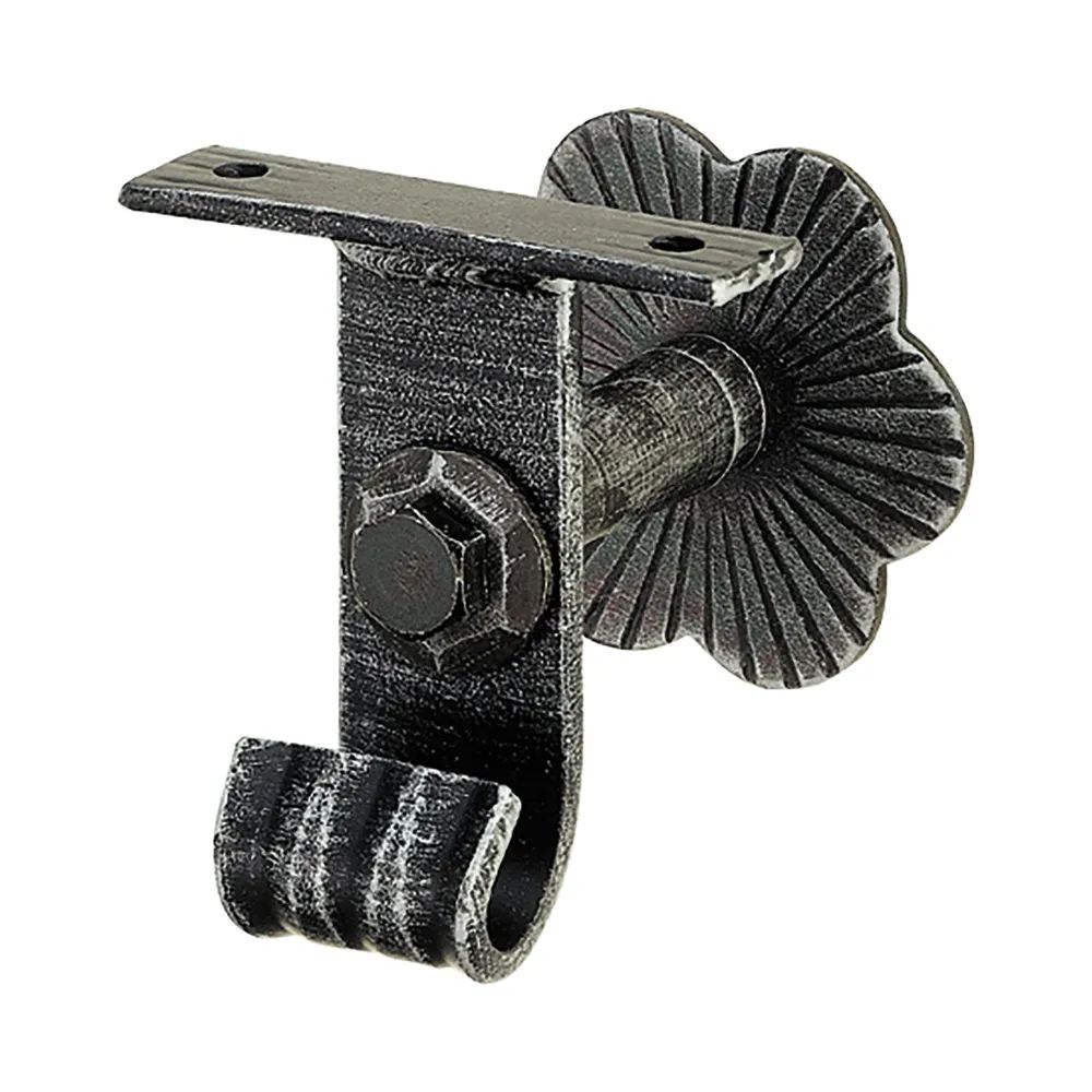 Schösswender Handlaufträger mit Winkel, Wandabstand 60, schwarz lackiert, patiniert